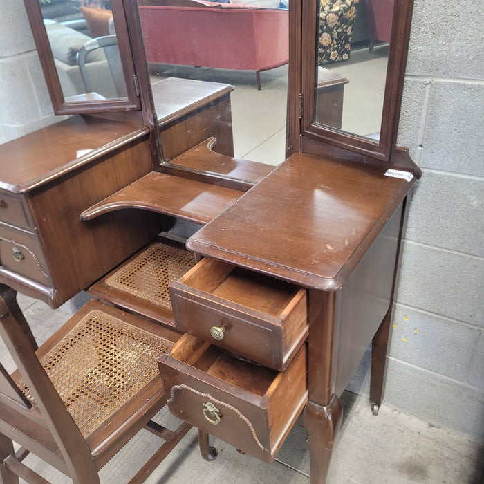 43"W Make-up Vanity with Three Part Mirror