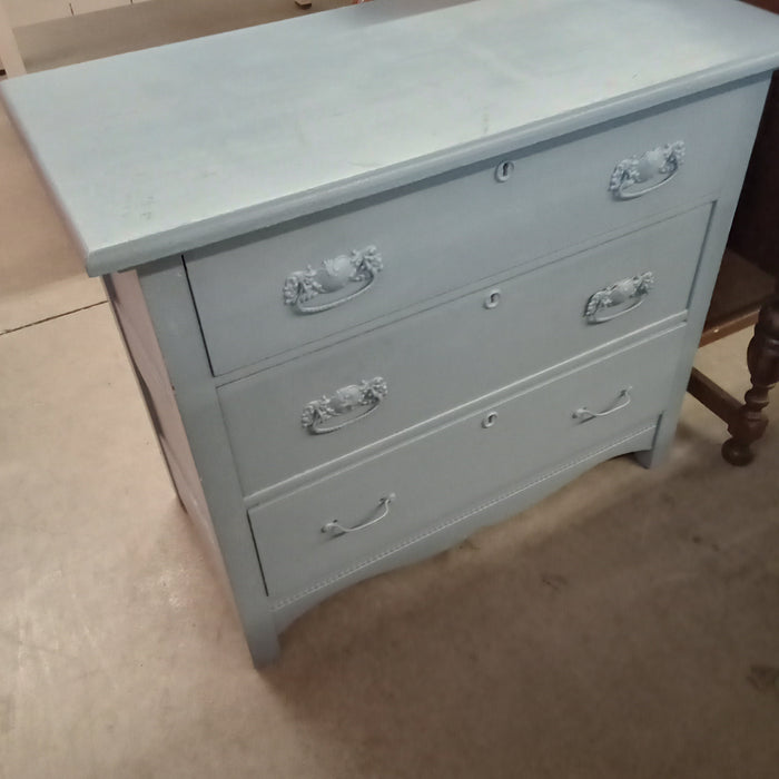36.5"W 3-Drawer Dresser Painted Blue