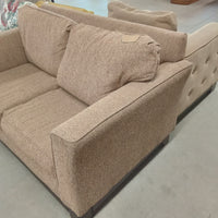 60"W Love Seat in Light Brown Fabric
