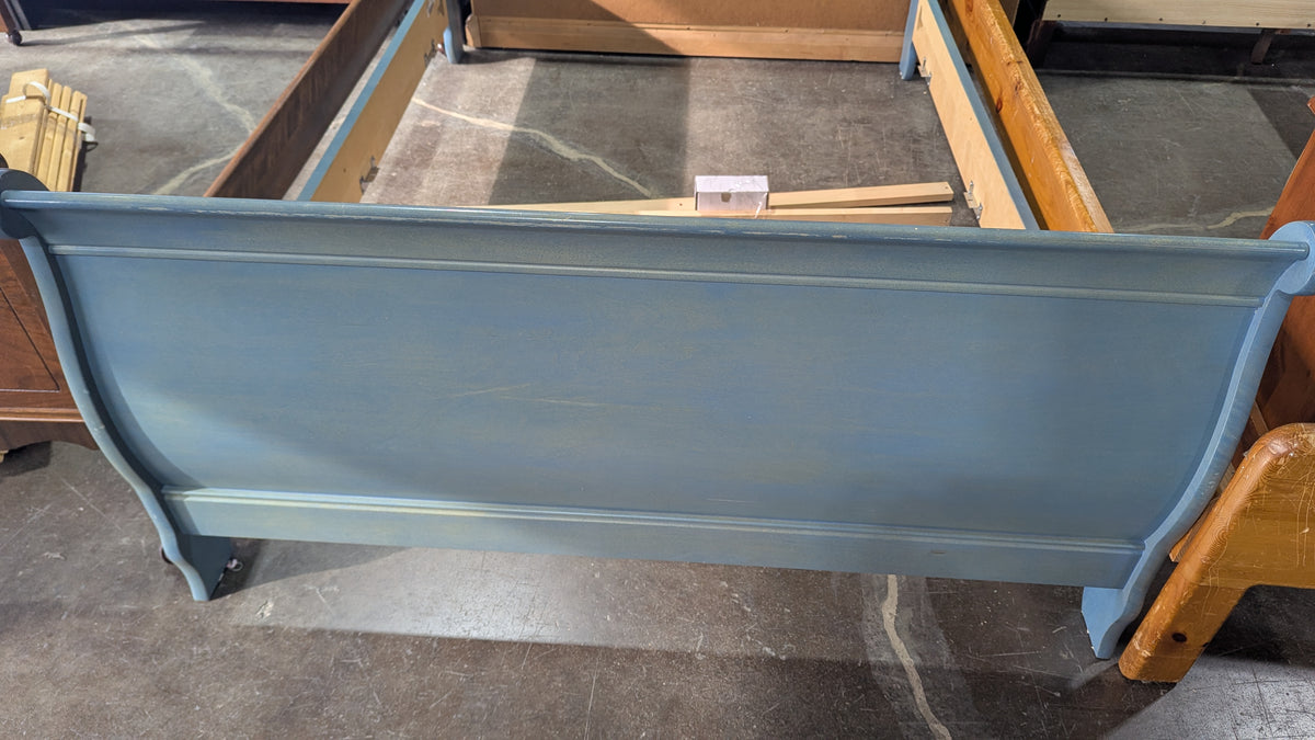 56"W Light Blue Sleigh Bed