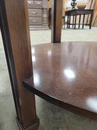 Oval Glass Top Wooden End Table