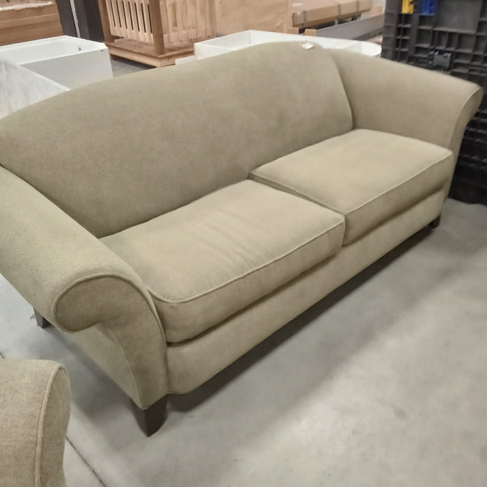 88"W Beige Fabric Love Seat