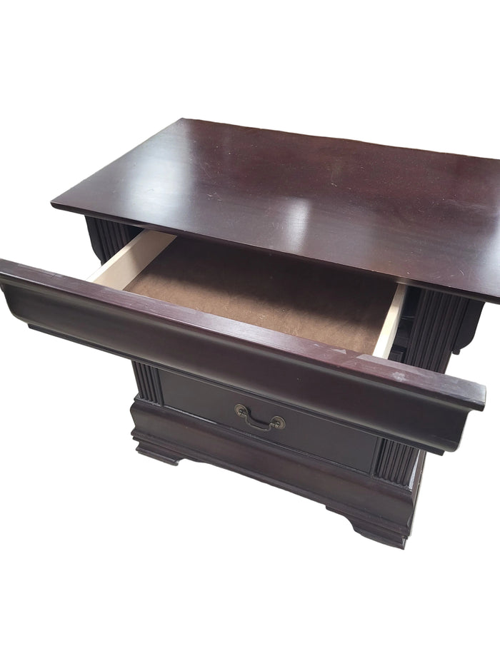 Mahogany Nightstand W/ Hidden Drawer