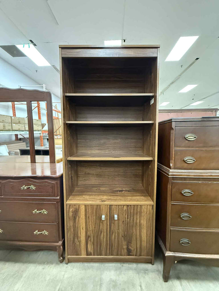 Natural Finish Walnut Bookcase