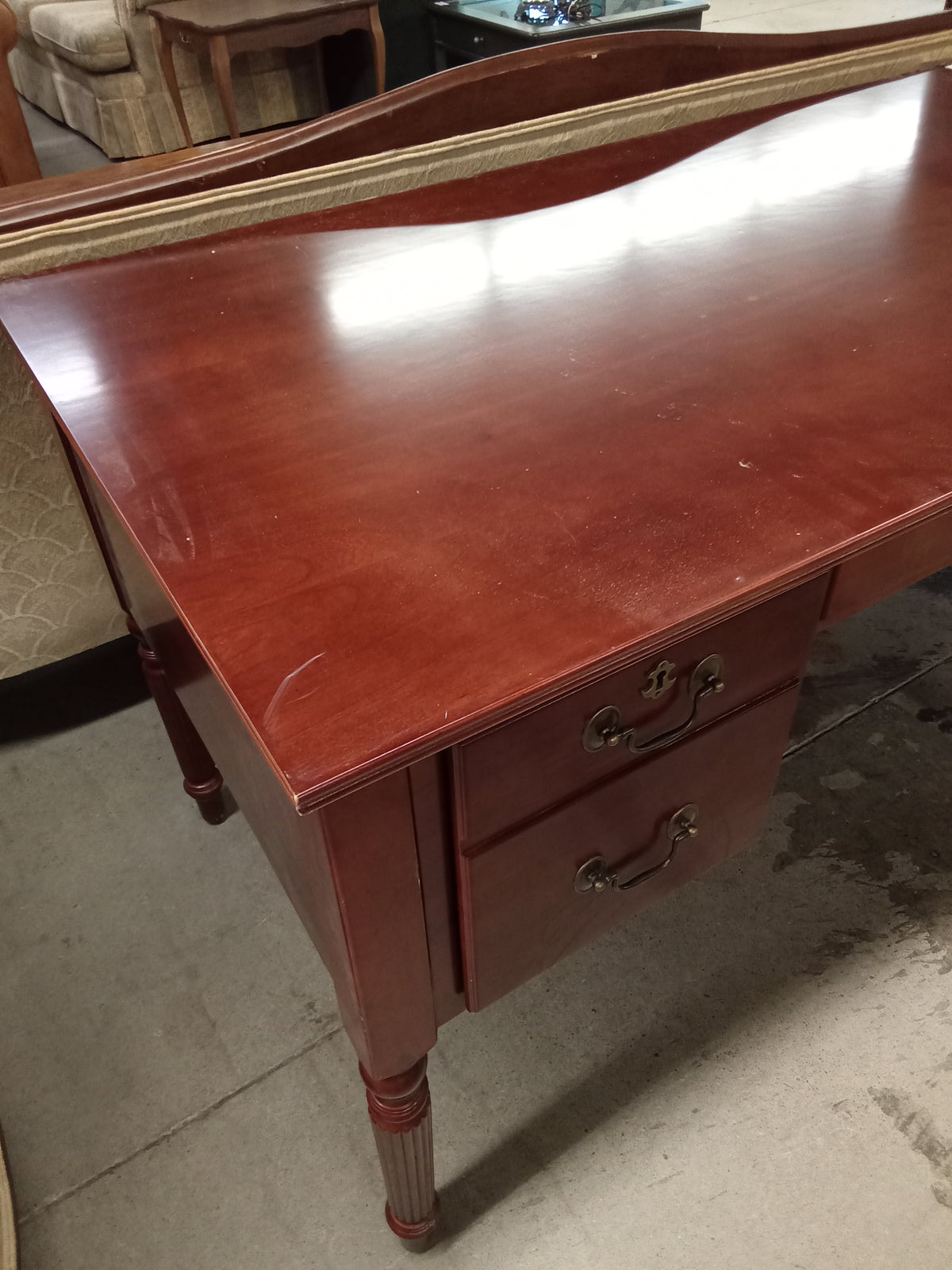 55"W Double Pedestal Wooden Desk