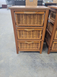 3-Drawer Wicker Basket Storage Towers