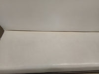 59"W White Faux Leather Double Sided Bench