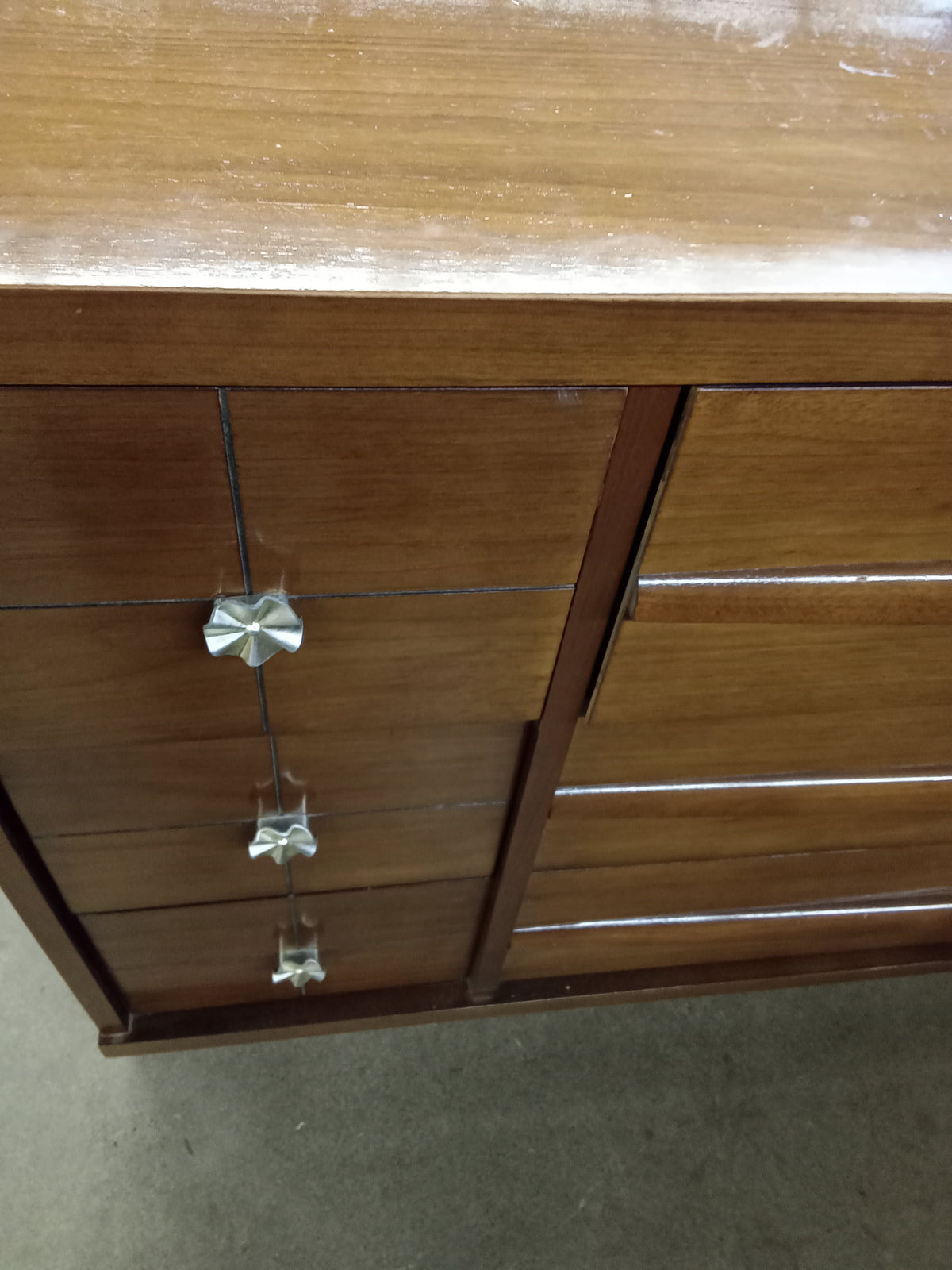 56"W 9-Drawer Wooden Dresser