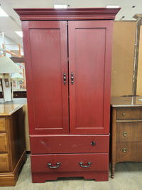 Red 2 Door Armoire with 2 Drawers