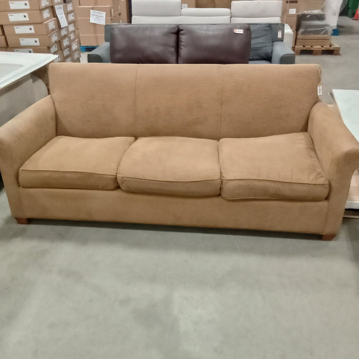 82"W 3-Seat Sofa in Light Brown Corduroy