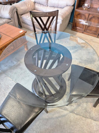 48" Round Glass Table with 3 Chairs