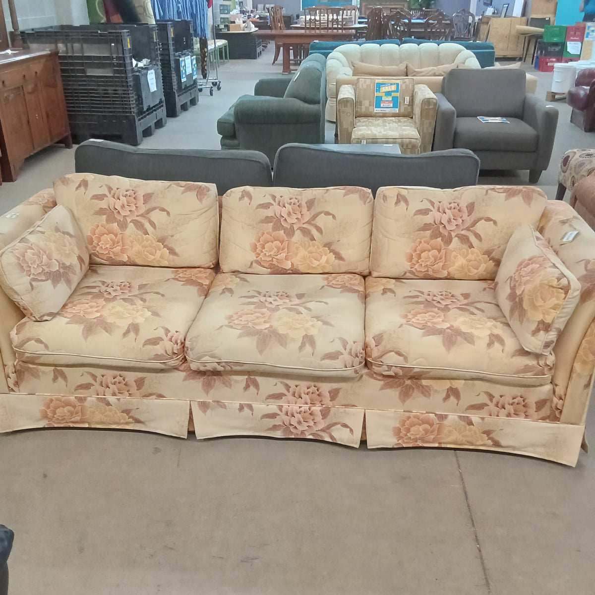 86"W 3-Seat Sofa in Floral Print Fabric