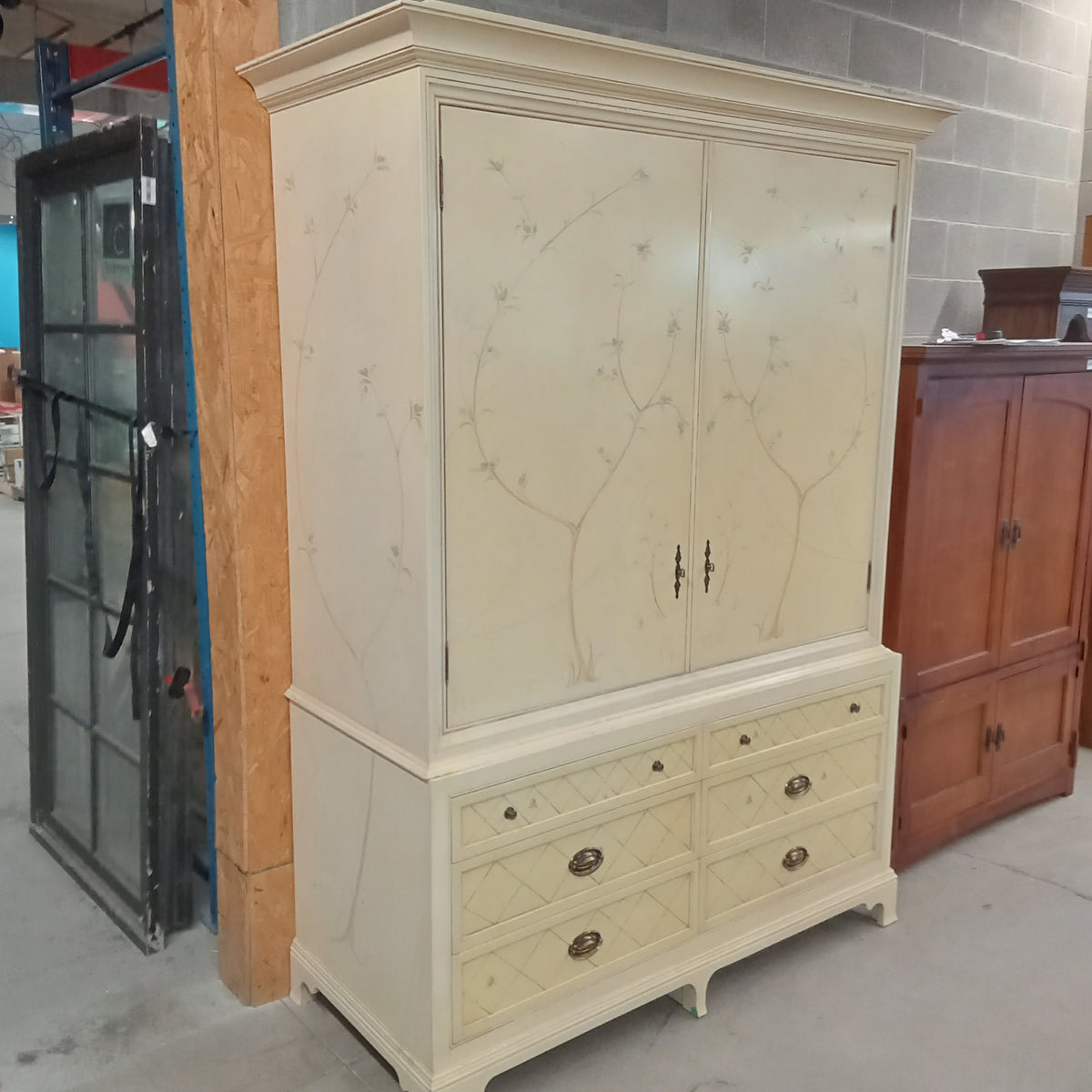 60"W 2-Piece Vintage Style Armoire