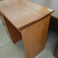 34"W Single Pedestal Wooden Desk