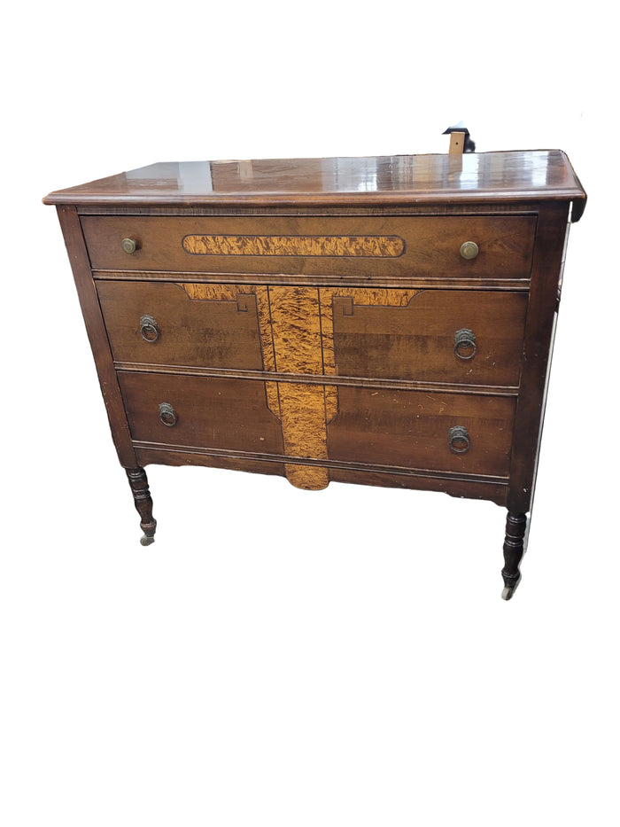 Waterfall Art Deco Dresser W/Mirror