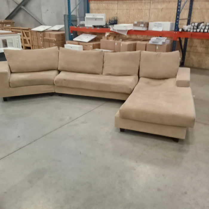 142"W 3-Piece Sectional in Beige Fabric