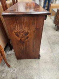 Dark Wood 9 Drawer Dresser with Mirror