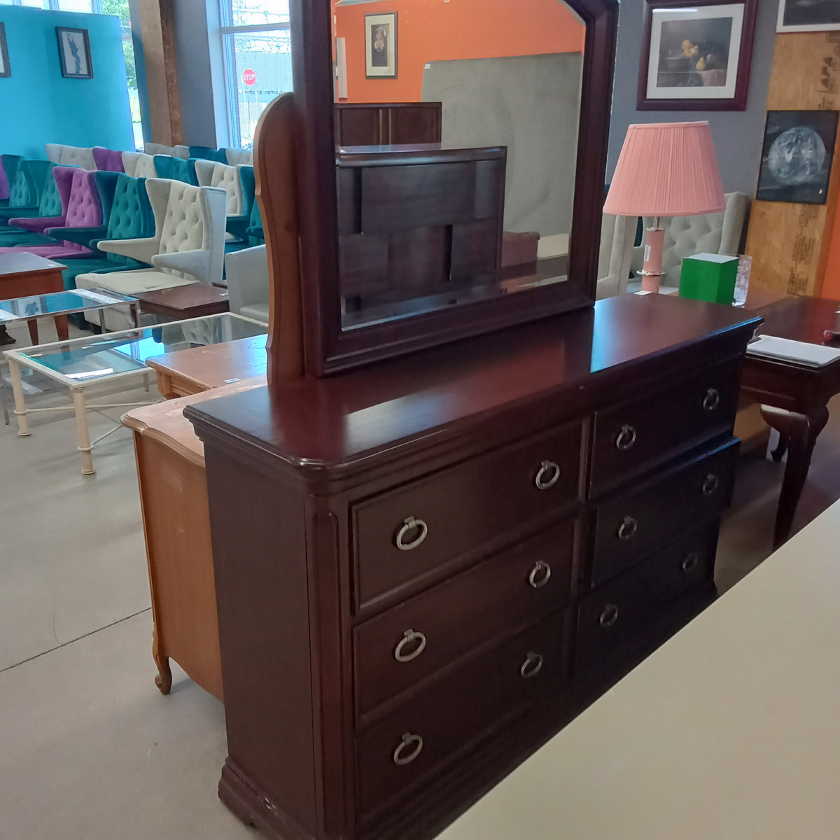 Solid Wood Dresser W/Mirror