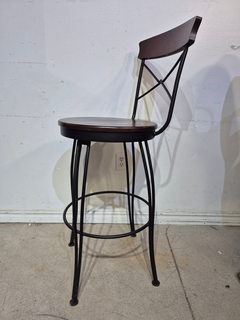 Metal and Wood Swivel Bar Stool
