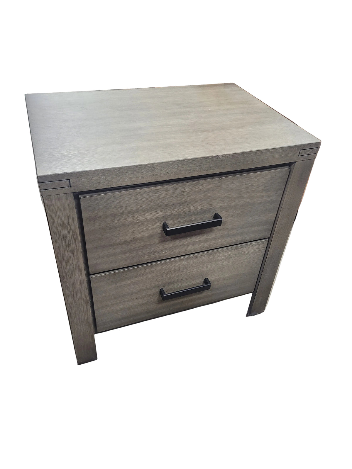 Modern 2 Drawer Nightstand W/Wood Grain Finish