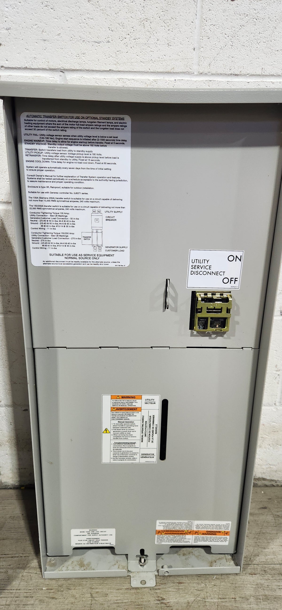 Generac 200 Amp Automatic Transfer Switch