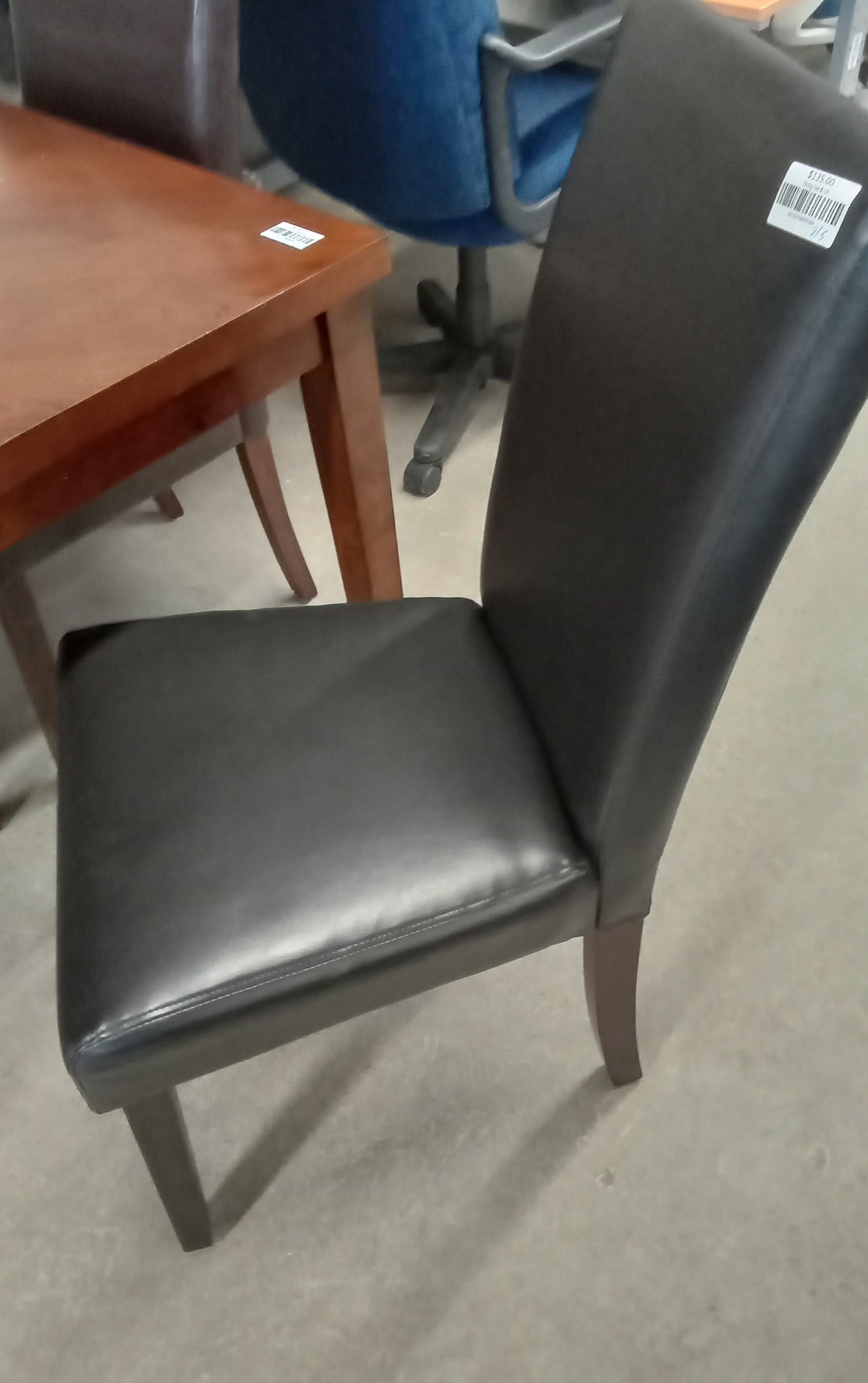 48"W Wood Dining Table with Four Parson's Chairs