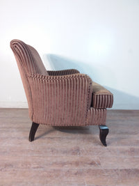 Brown Striped Armchair