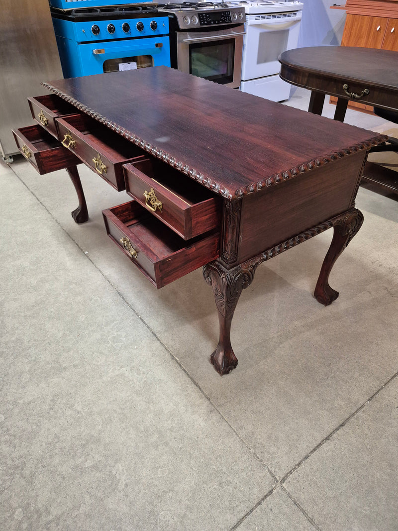 Chippendale Style Mahogany Executive Desk