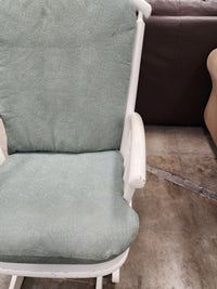 White & Green Wooden Rocking Chair