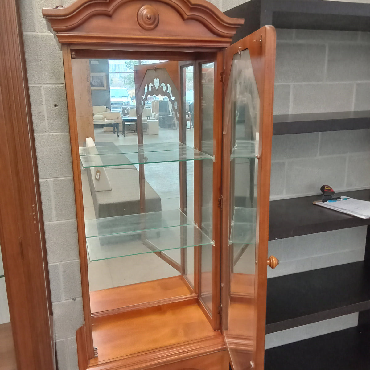 24.5"W 1-Piece Display Cabinet with Glass Doors and Sides