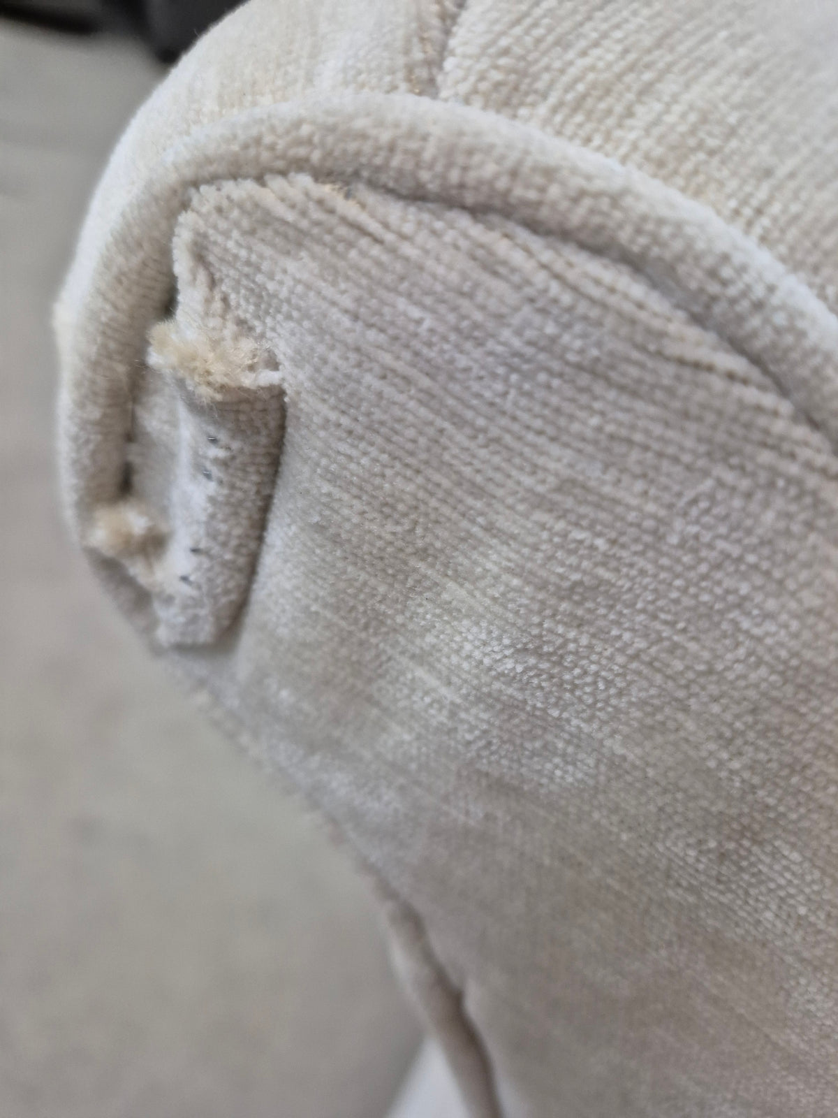 Light Cream Fabric Chaise Lounge with Pillow