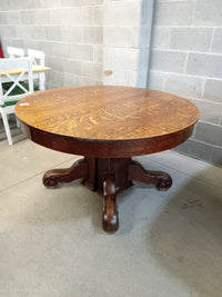 48" Diameter Solid Wood Dining Table with 2 Leaves