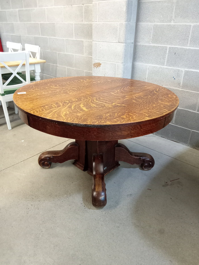48" Diameter Solid Wood Dining Table with 2 Leaves