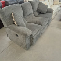 85"W 3-Seat Recliner Sofa in Gray Fabric