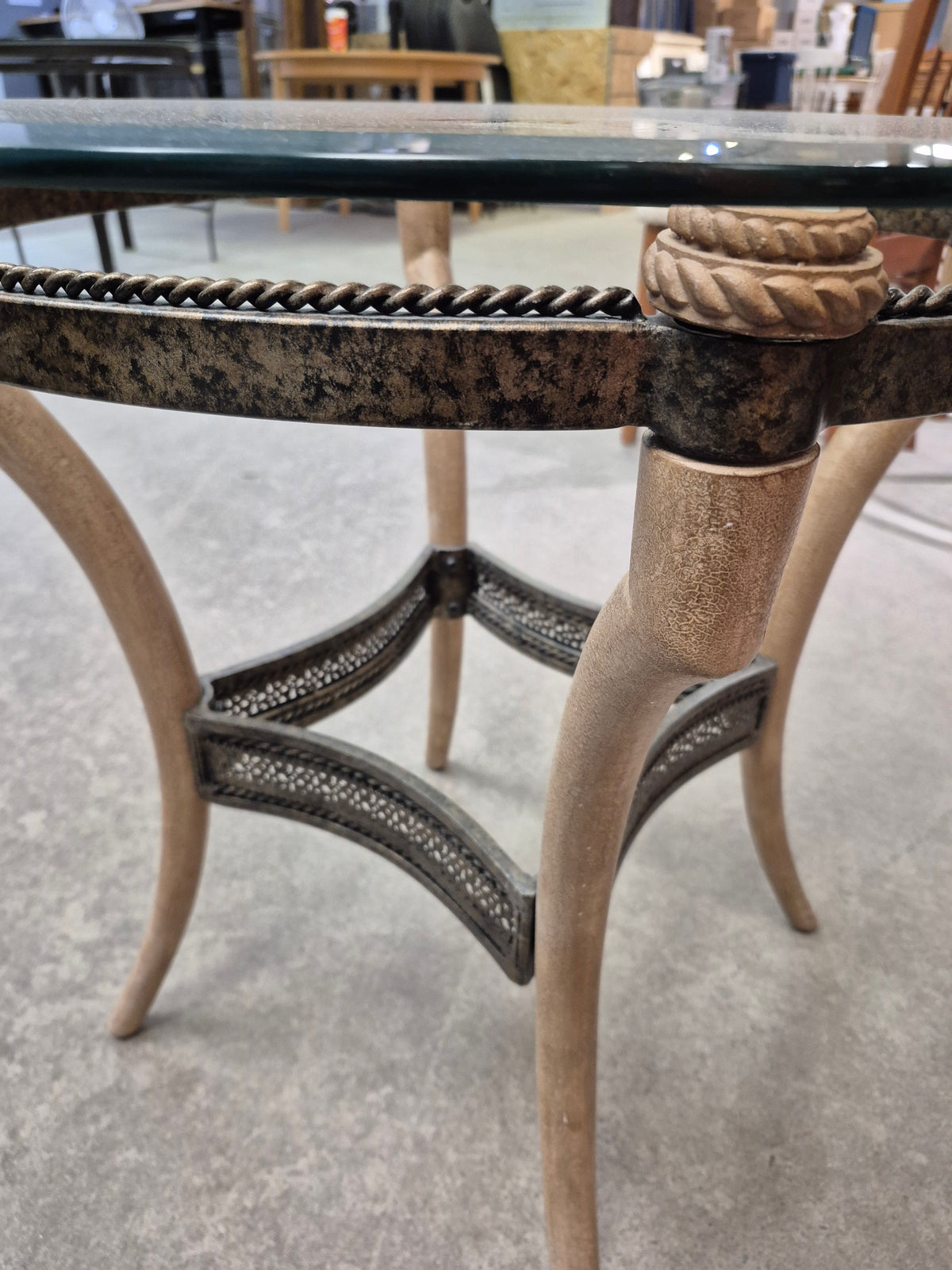 28" Round Glass Side Table