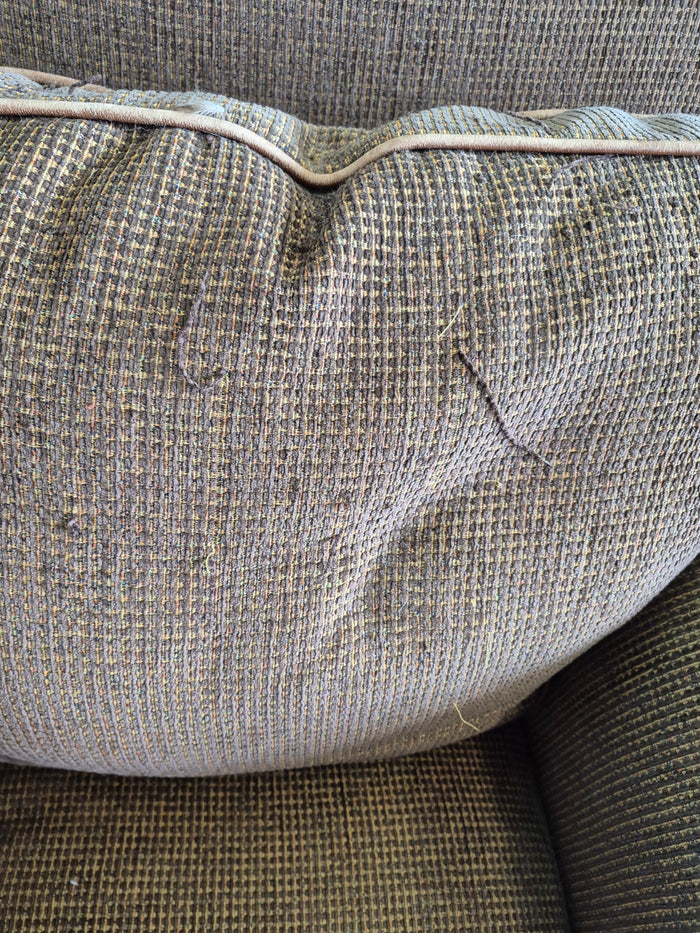 Brown Waffle Pattern Fabric Sofa Chair