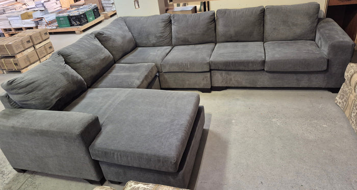 Large Grey Fabric Sectional