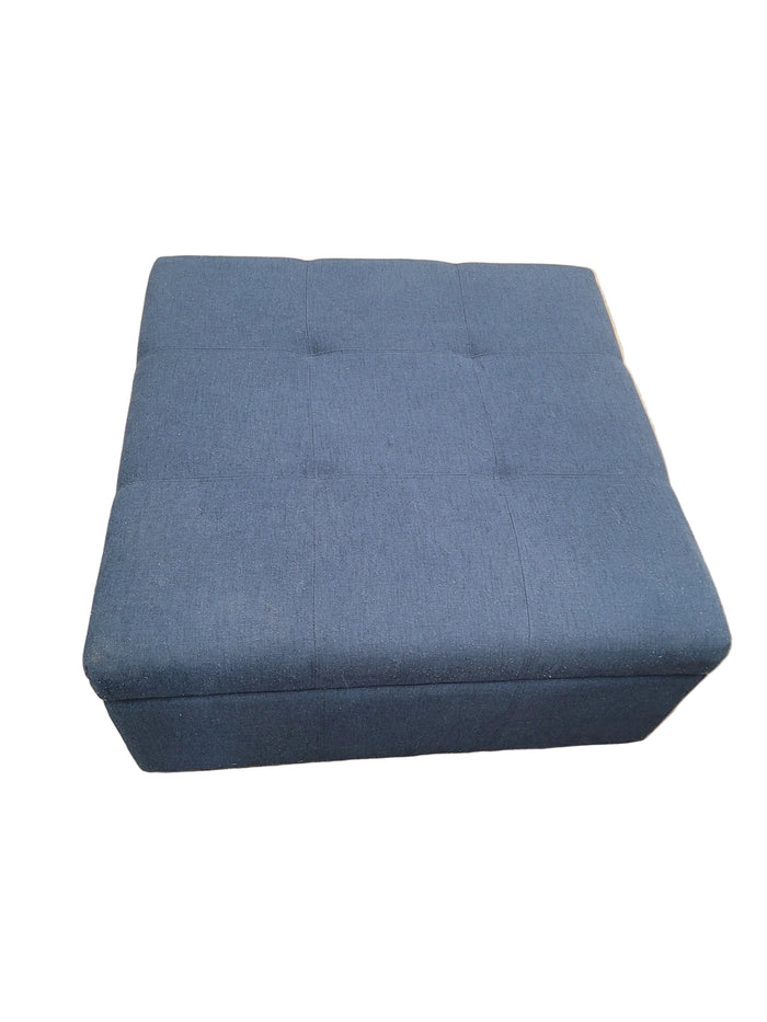 Large Navy Blue Storage Ottoman