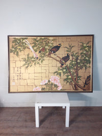 Birds In An Oriental Garden Framed Painting