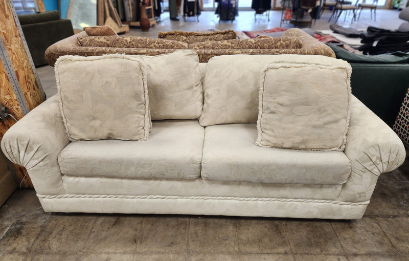 Classic Cream Floral Upholstered Loveseat