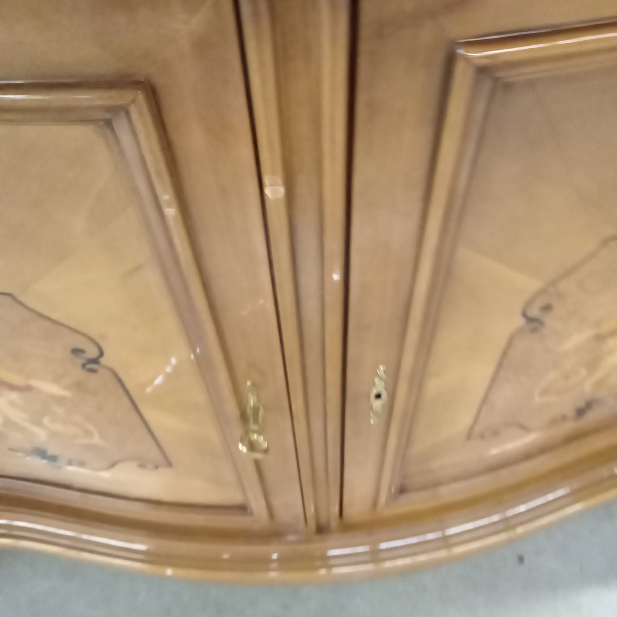 Tradition Carved Buffet/Credenza Cabinet with Red Accent #FC18