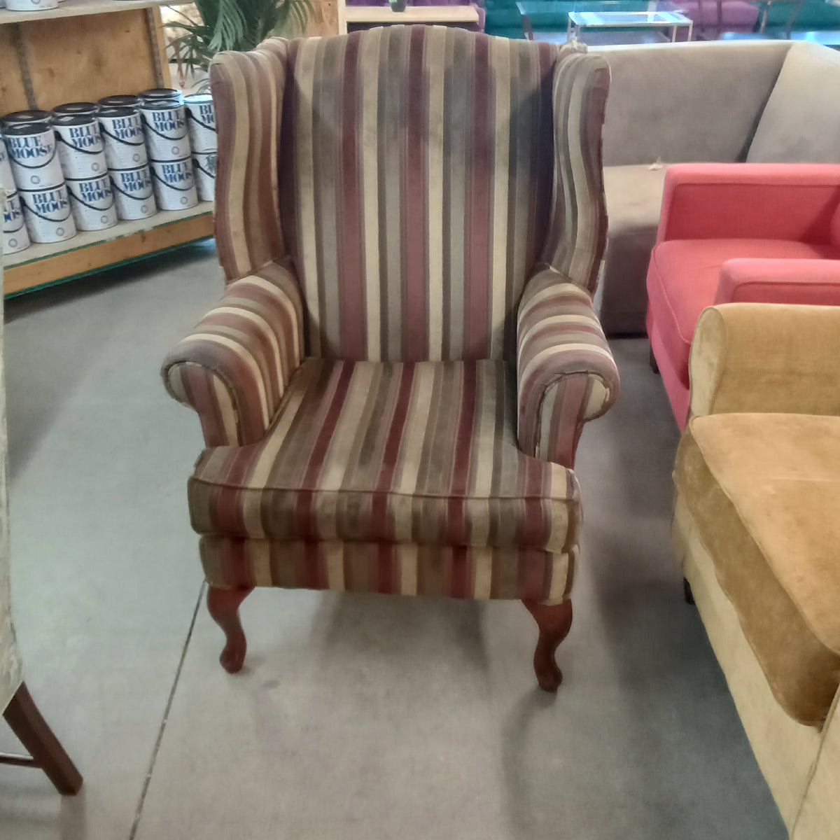 32"W Fabric Wingback Armchair