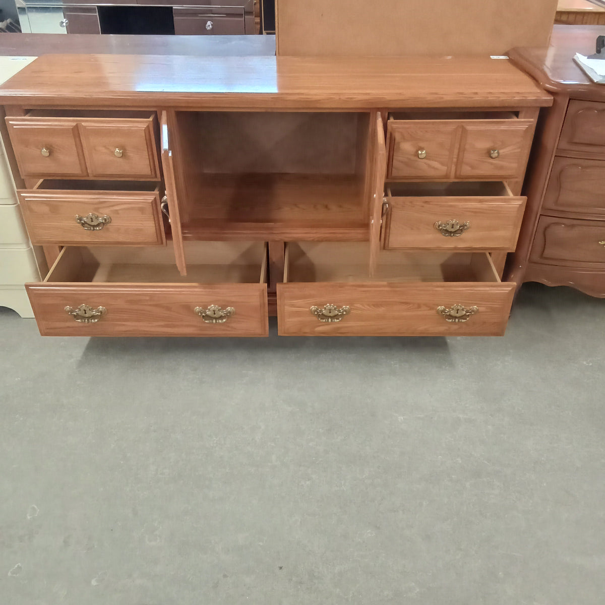 63"W 6-Drawer Dresser with Single Cupboard