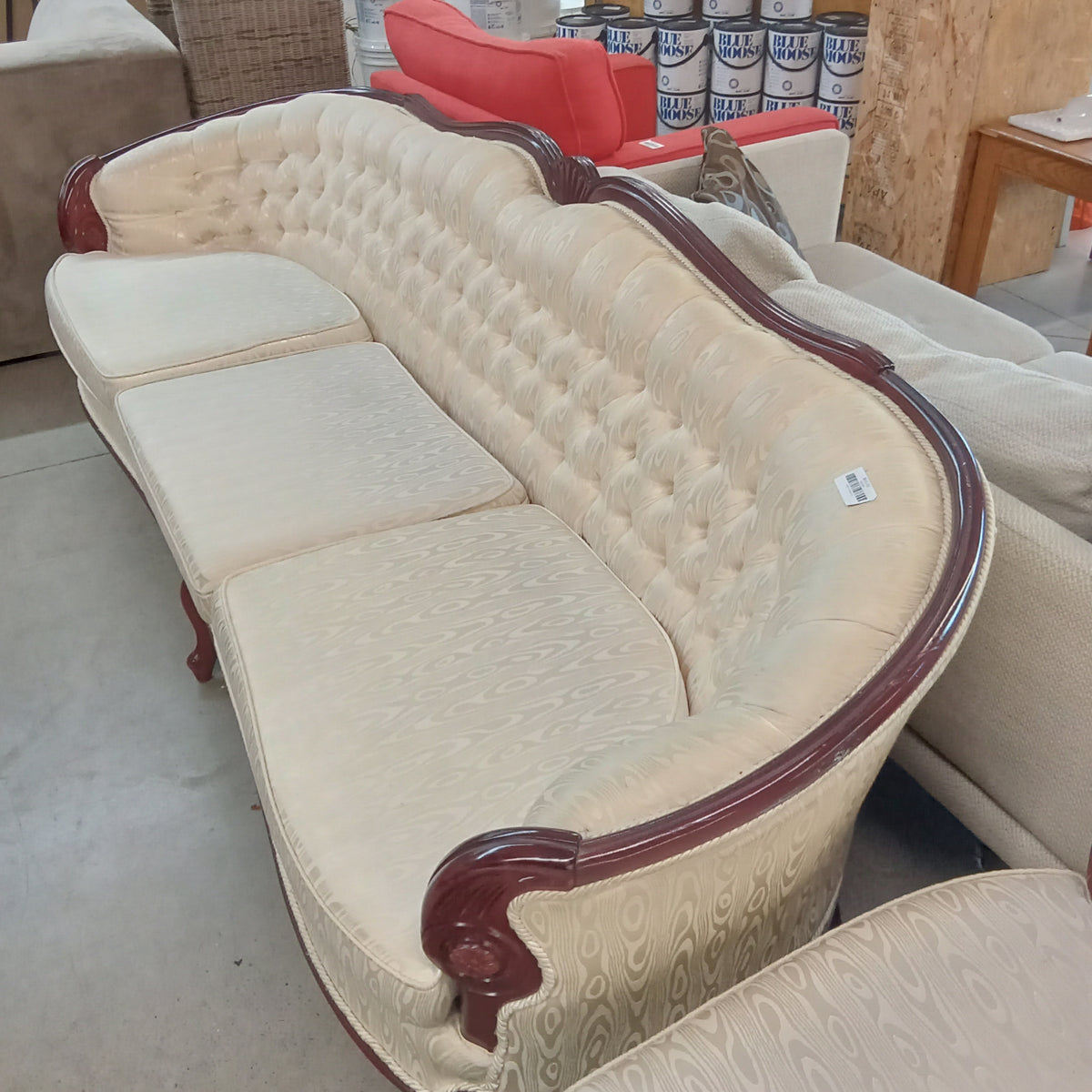 91"W French Provincial 3-Seat Sofa