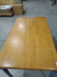 58"W Dining Table W/ Blue Legs