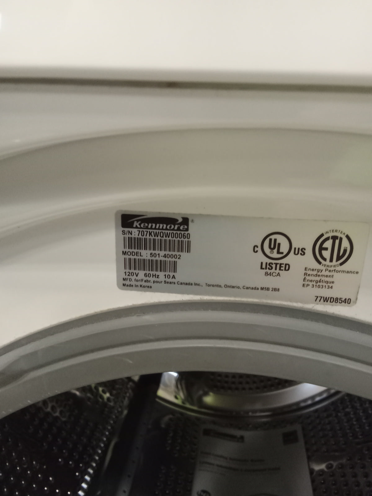 23.5"W White Front-Load Washing Machine