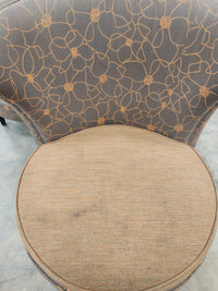 Grey & Orange Floral Upholstered Chair