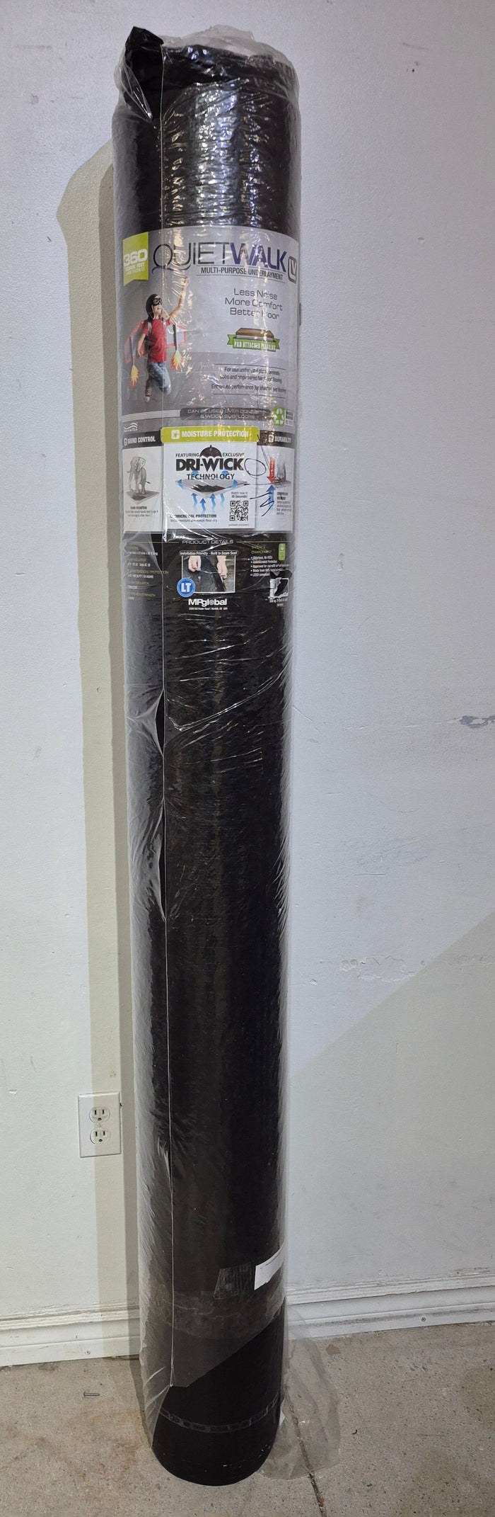 360 Sq Ft Premium Sound & Moisture Barrier Underlayment for Luxury Vinyl Plank Flooring