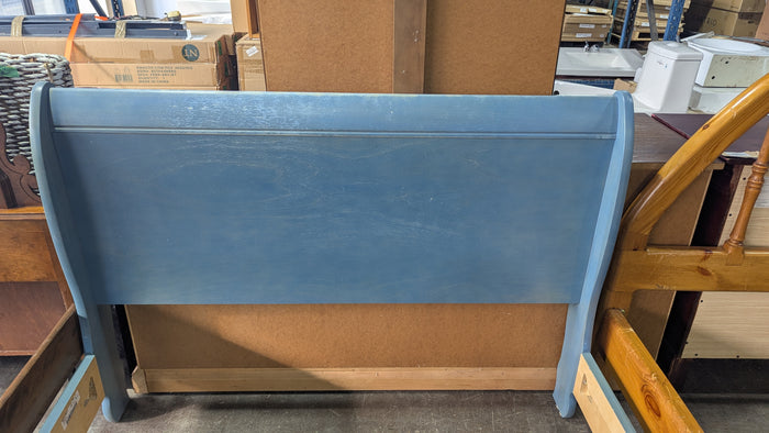 56"W Light Blue Sleigh Bed