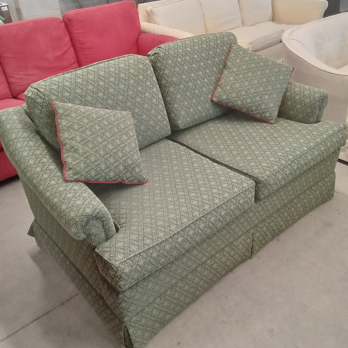 55"W Green Fabric Love Seat